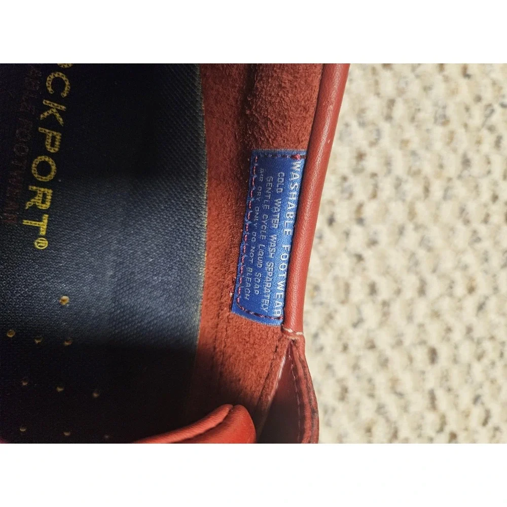 NEW‎ Rockport Men's Red Leather Boat Deck Shoes Size 11 M  ⚡️